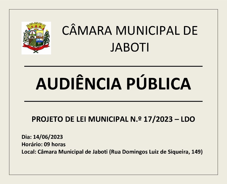 EDITAL CONVOCAÇÃO Audiência Pública LDO 2024