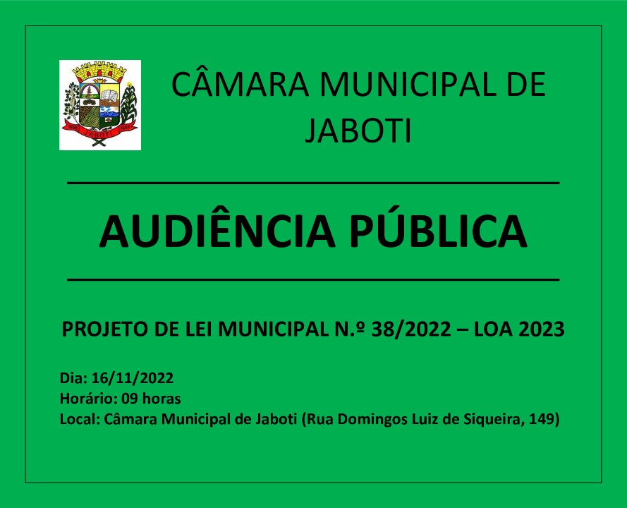 EDITAL Convocação Audiência Pública LOA 2023